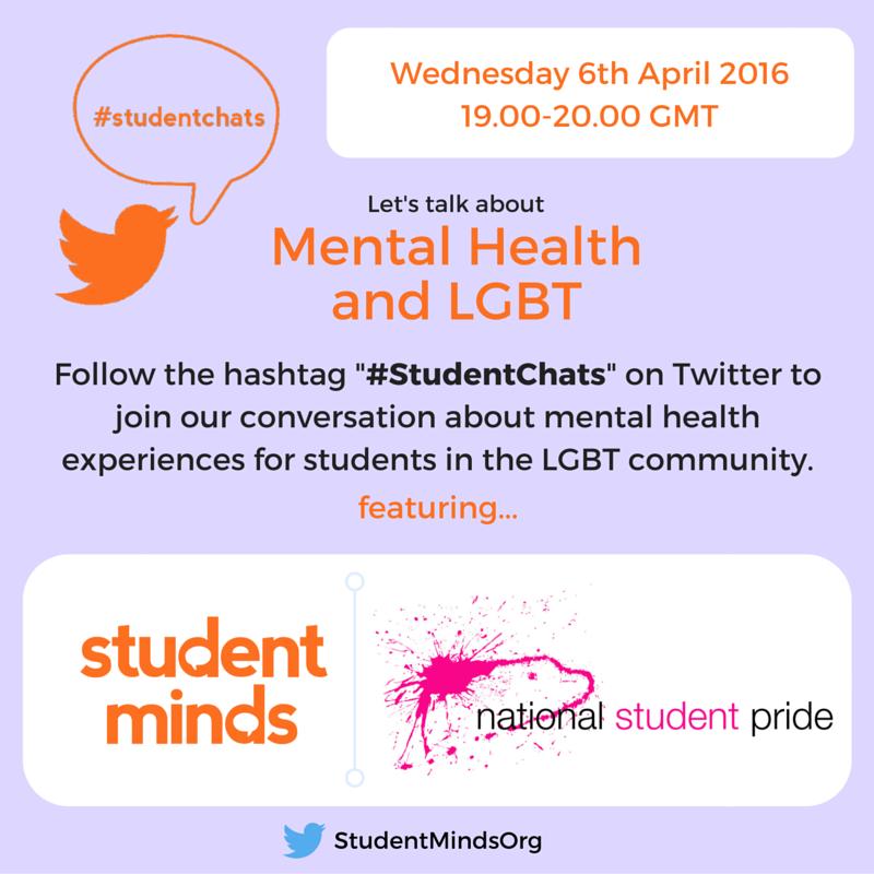StudentMindsOrg's tweet photo. What do students say about mental health and LGBTQ+? Find out from #studentchats #MHAW16 https://t.co/t3cnYzsKcS https://t.co/B1PHLQ19gM