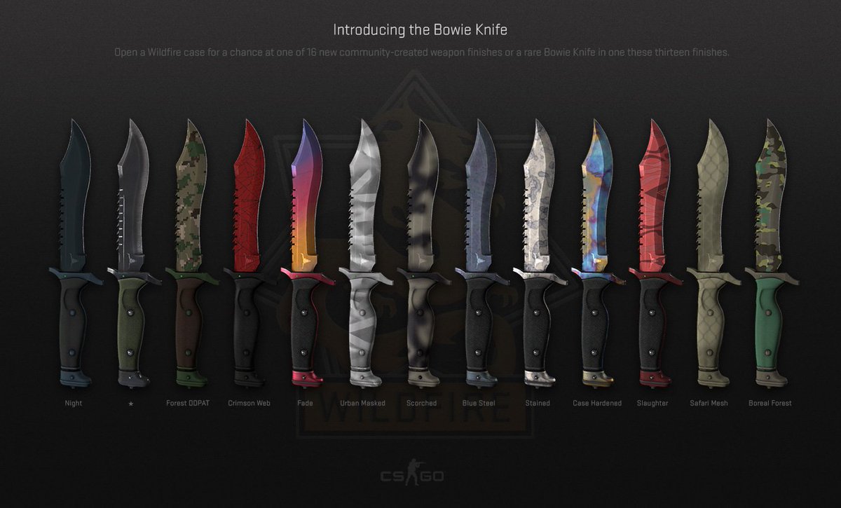 FACEIT's tweet photo. BOWIE KNIFE GIVEAWAY! RT &amp; Follow to enter. Winner chosen in 50 minutes GO GO GO https://t.co/9MUfujywoG