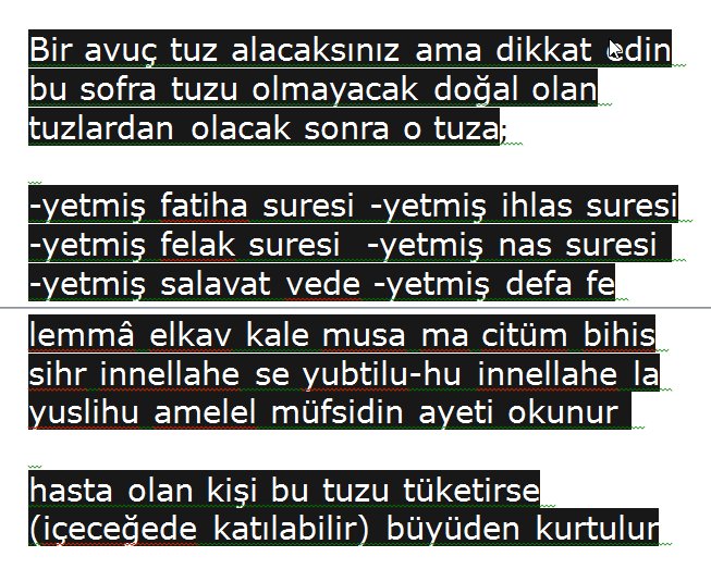 8)
BÜYÜ VE SİHRİN BOZULMASI İÇİN: