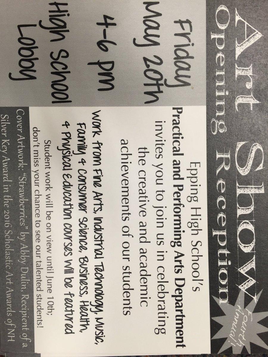 EppingHighNH's tweet image. Join us for the EHS Art Show!