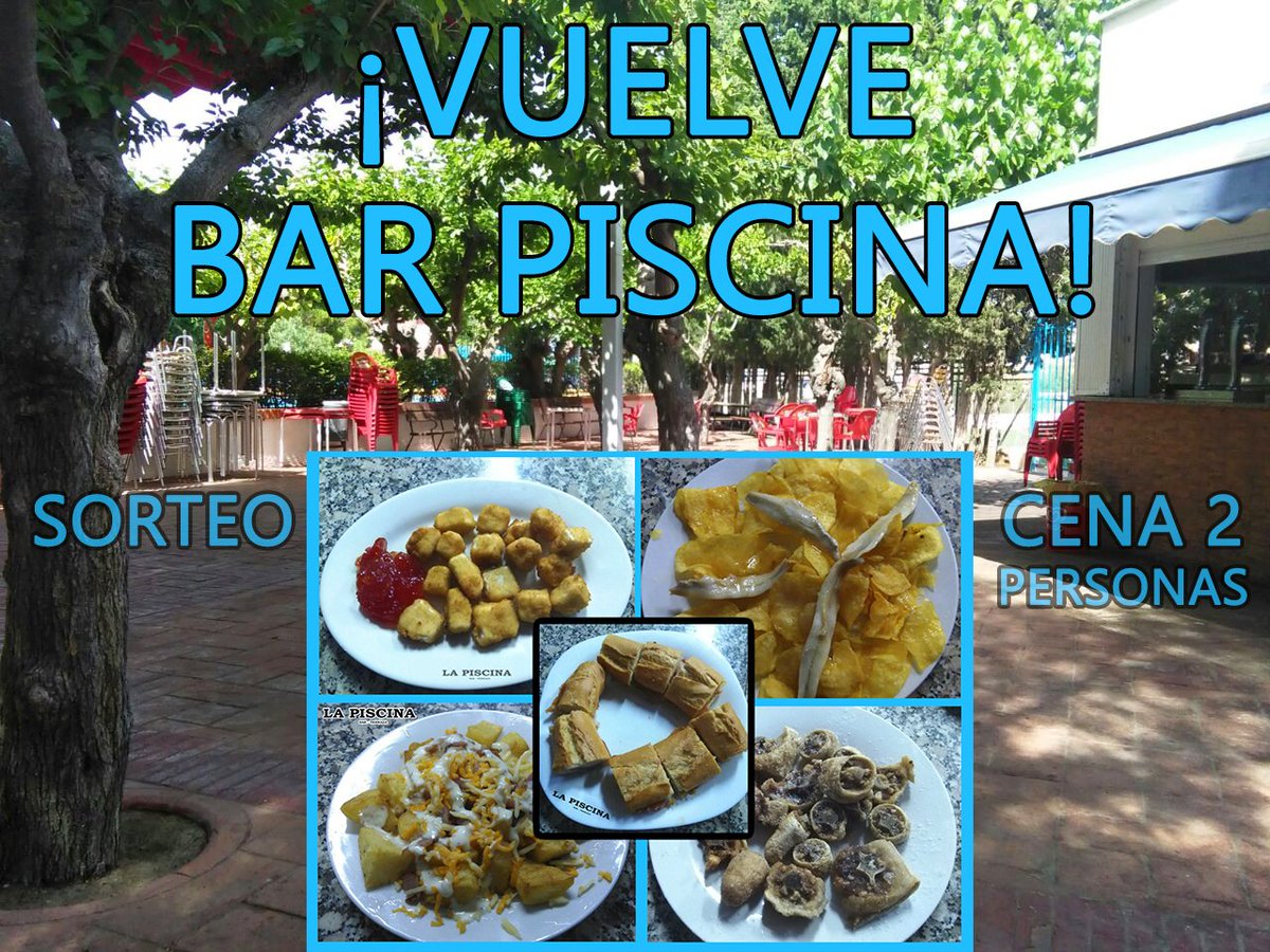 LaPiscina_bar's tweet photo. ➡ ¡VUELVE BAR PISCINA! ¡Mañana viernes 20 de mayo abriremos nuestras puertas por primera vez! SORTEO cena 2 personas https://t.co/Ps8lOgpSwH