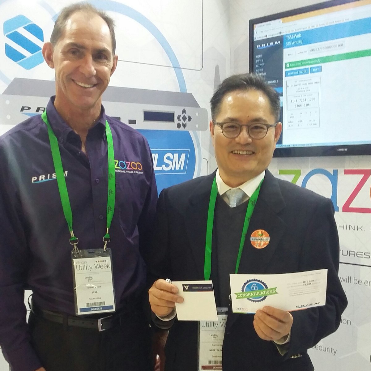 ZAZOO_Limited's tweet photo. Congratulations Samuel Lee! He won R10k towards our HLSM @AfricaUtilities. Enjoy the leading @STSAssoc technology. https://t.co/e59DyUV2FU