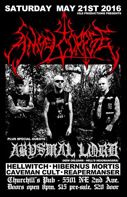 Vileproduction's tweet photo. THIS SATURDAY #southflorida Come out n catch Angecorpse N more bands! #churchillspub #miami #hellsheadbangers https://t.co/nefOHWWlE1