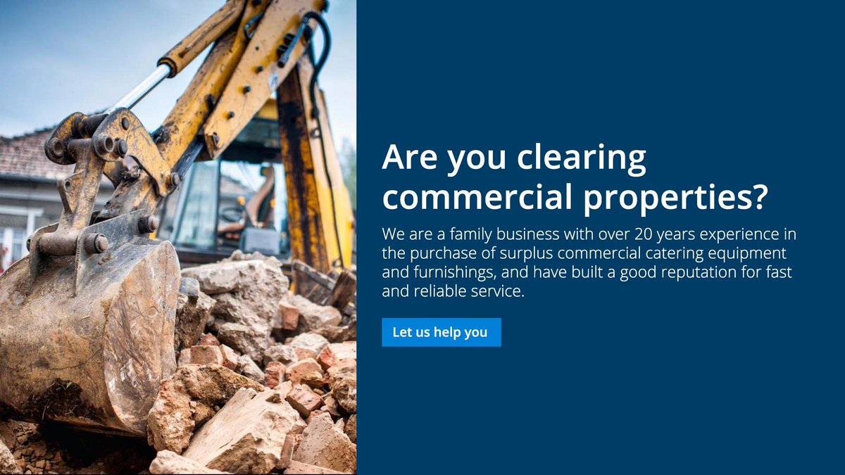 Clearing or demolishing a commercial property? 
Our company will buy all commercial kitchen equipment &amp; furnishing!