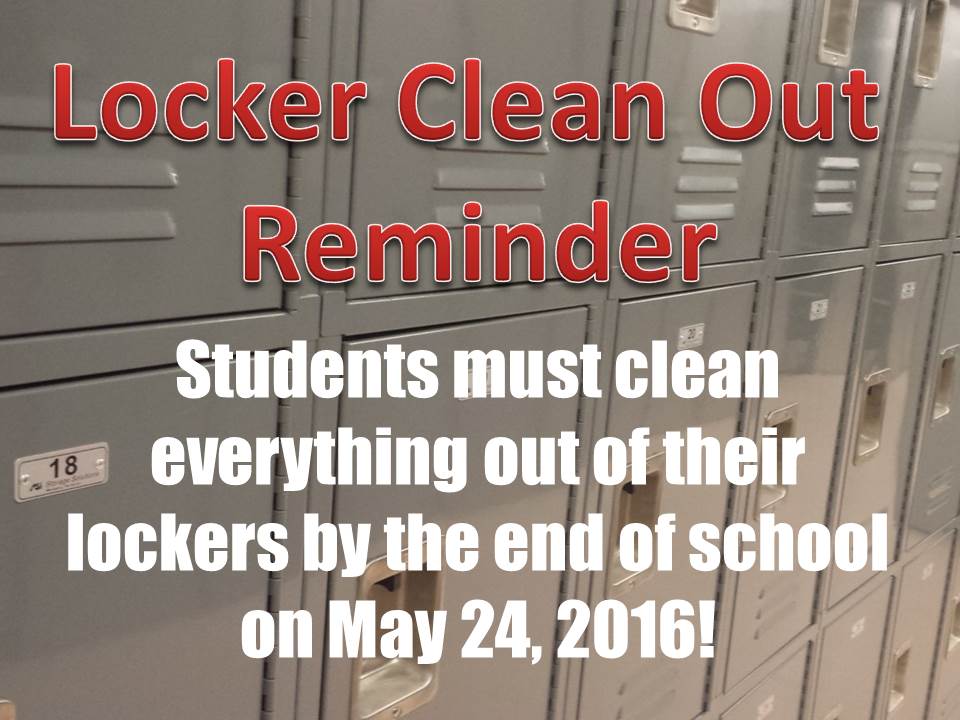 MCHarveyReports's tweet photo. Just a reminder.  Don't wait until the last day to clean out &amp; take stuff home.... https://t.co/rRIXTm1z3d