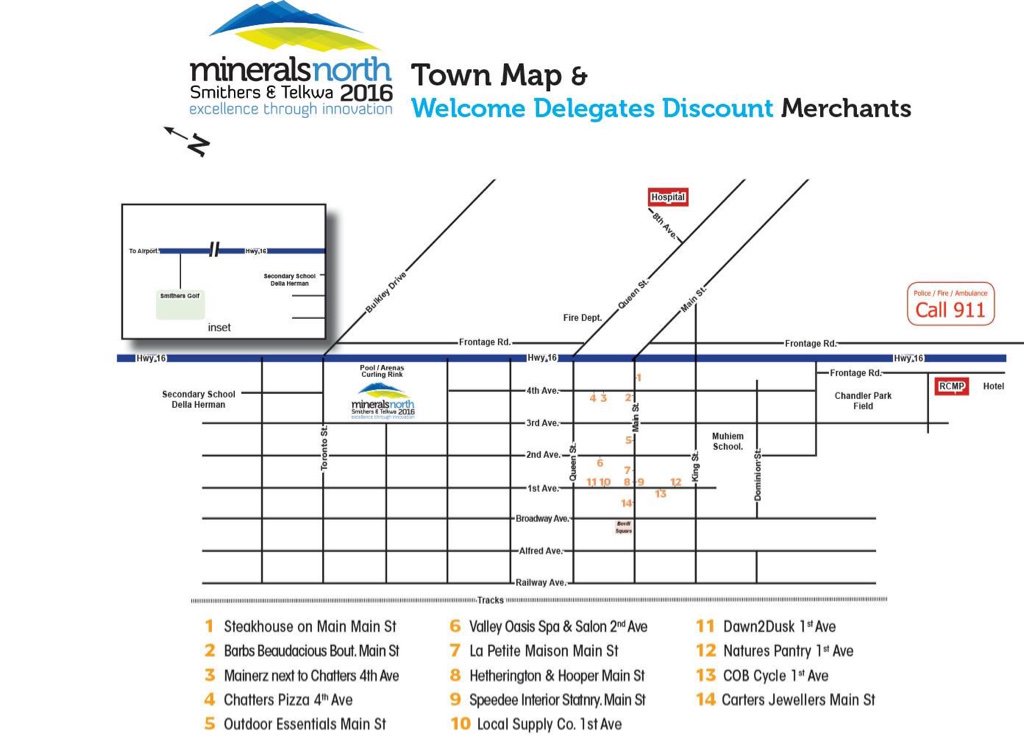 #MN2016 delegates can enjoy discounts at a number of downtown #Smithers retailers. See map: