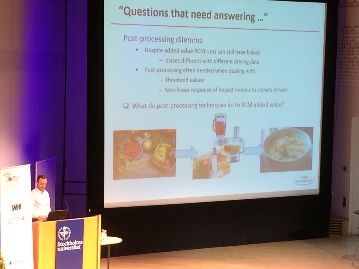 Travis Logan on post-processing of RCM results for climate services at #CORDEX2016