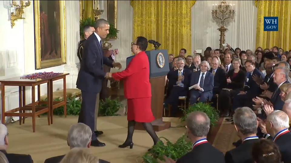 RPIAlumni's tweet photo. Congratulations to Dr. Shirley Ann Jackson on receiving the National Medal of Science from @POTUS! https://t.co/ssg6s4mAwj
