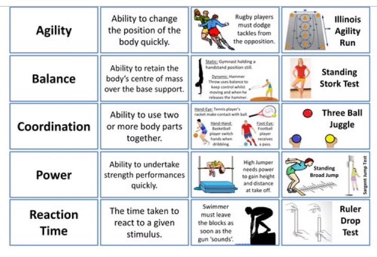 Heworth Grange PE on X: Components of fitness. Skill-related