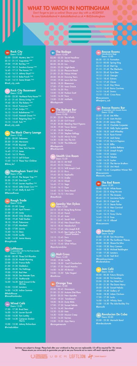 d2dnottingham's tweet photo. SET TIMES ANNOUNCED FOR #D2DFEST NOTTINGHAM 2016! https://t.co/PU52nOWd17 https://t.co/jEwBraN0ie