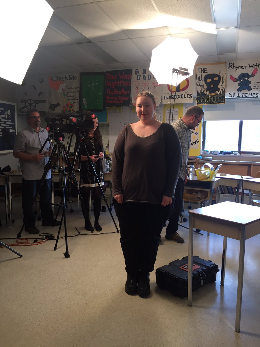 NickBertrand9's tweet photo. #marathonhs students talking about the Aboriginal Voices course and their incredible learning #sndsb https://t.co/Ph3ZA9yfmS