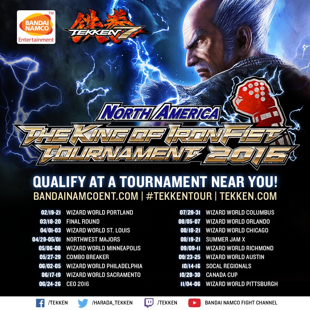 The King of the Iron Fist Tournament 2016 NA Tour has been officially