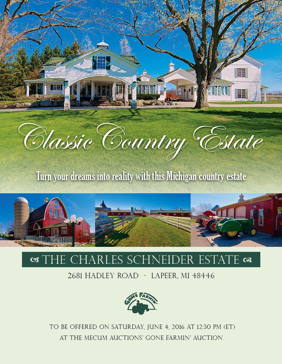 WOW! This classic country estate will be offered on June 4th at #Mecum #GoneFarmin #Lapeer! goo.gl/UyP3XG