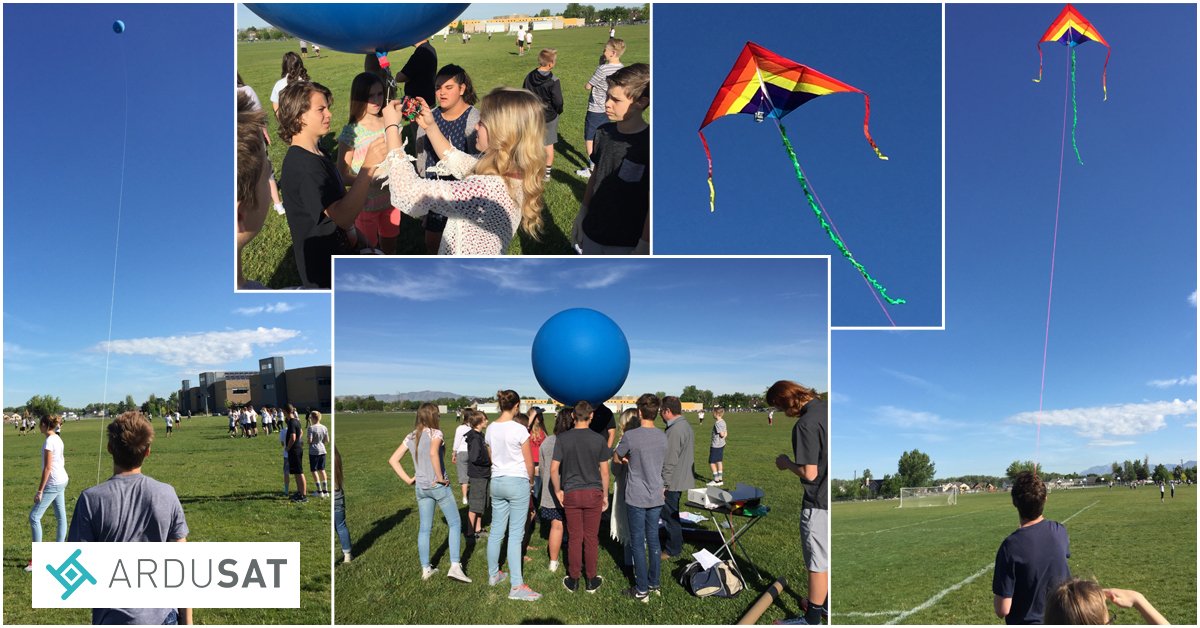 becauselearning's tweet image. Let's go fly a kite and (measure the temperature) at the highest height! Doing #STEM w Centenial Jr High #uted #ngss