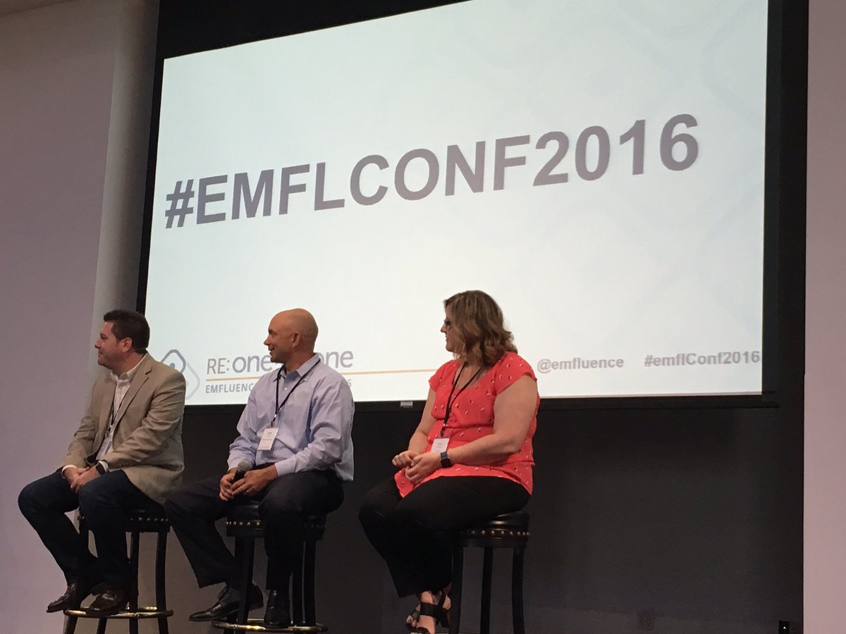 DShultzKC's tweet image. Email marketing panel discussion...'We still see some companies using "fax blasts"'. Yes he said fax. #emflconf2016