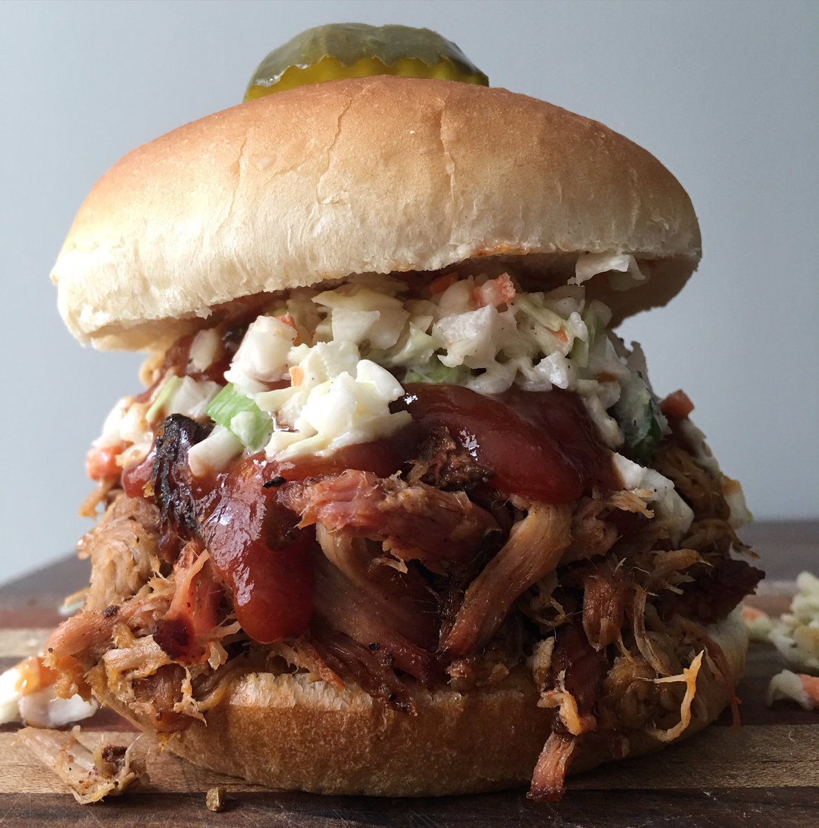 buckwingbbq's tweet photo. Another look at the #pulledpork #sandwich from my #smoker https://t.co/C9SOBHKVcs