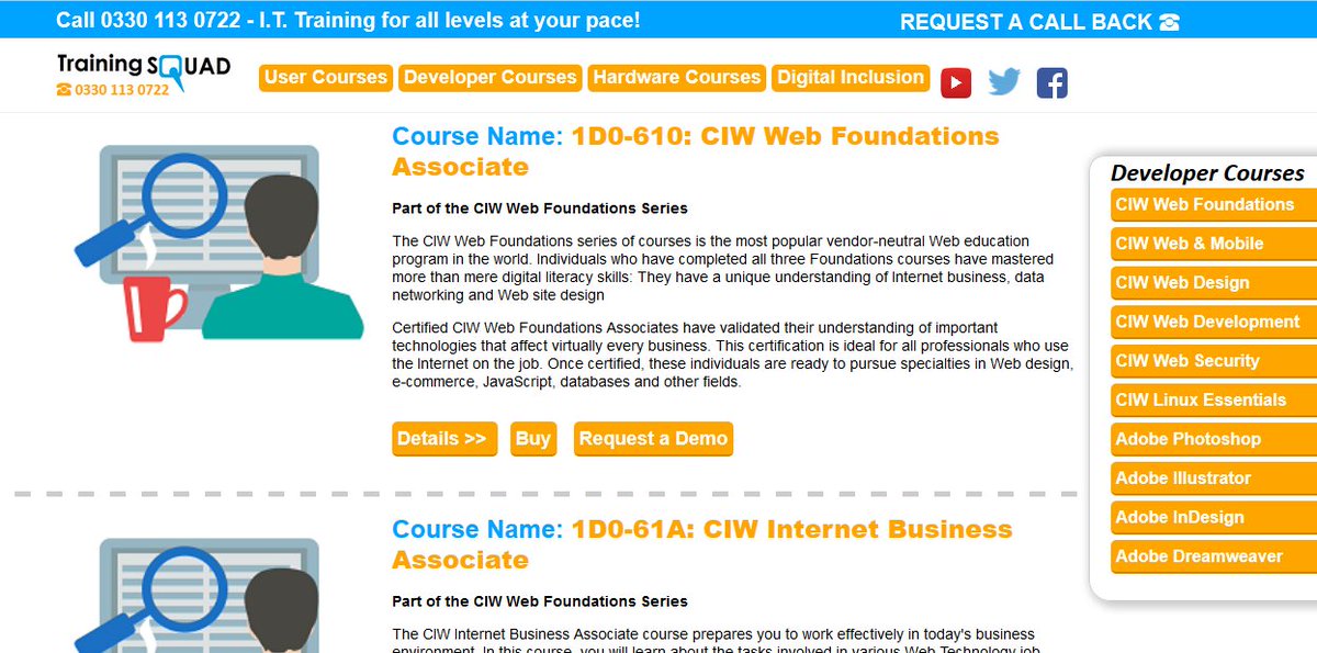 TrainingSquad's tweet photo. Want to get Certified in Web Design and Development? New CIW Web Dev Courses https://t.co/oTfNIKI9gu #CIW #Adobe https://t.co/jMDWULVK9k
