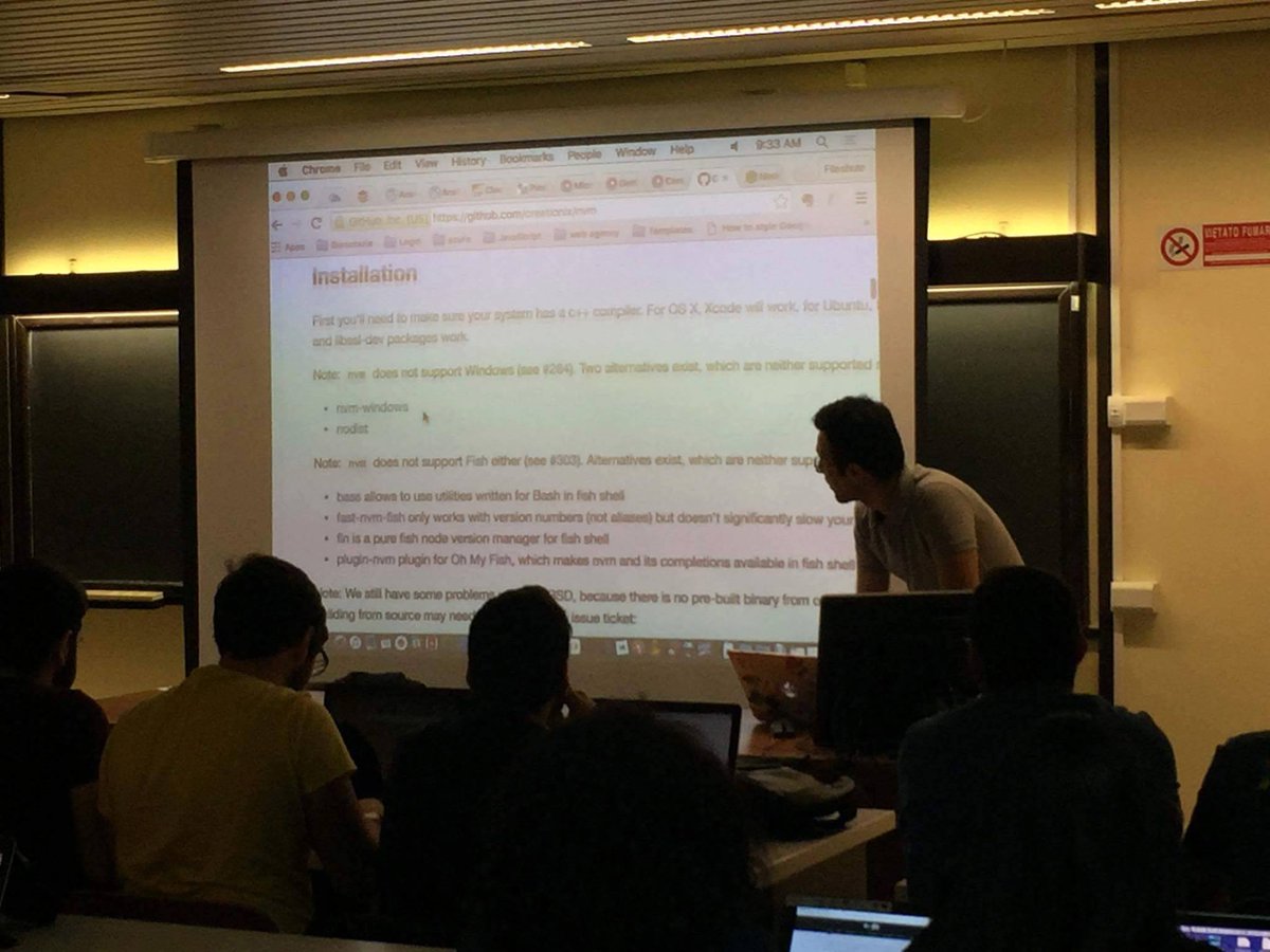 fileshute's tweet photo. Pictures of the workshop about #javascript and #nodejs we held today at #Google #io16 Extended at Uni of Catania https://t.co/xAsiiCUba6