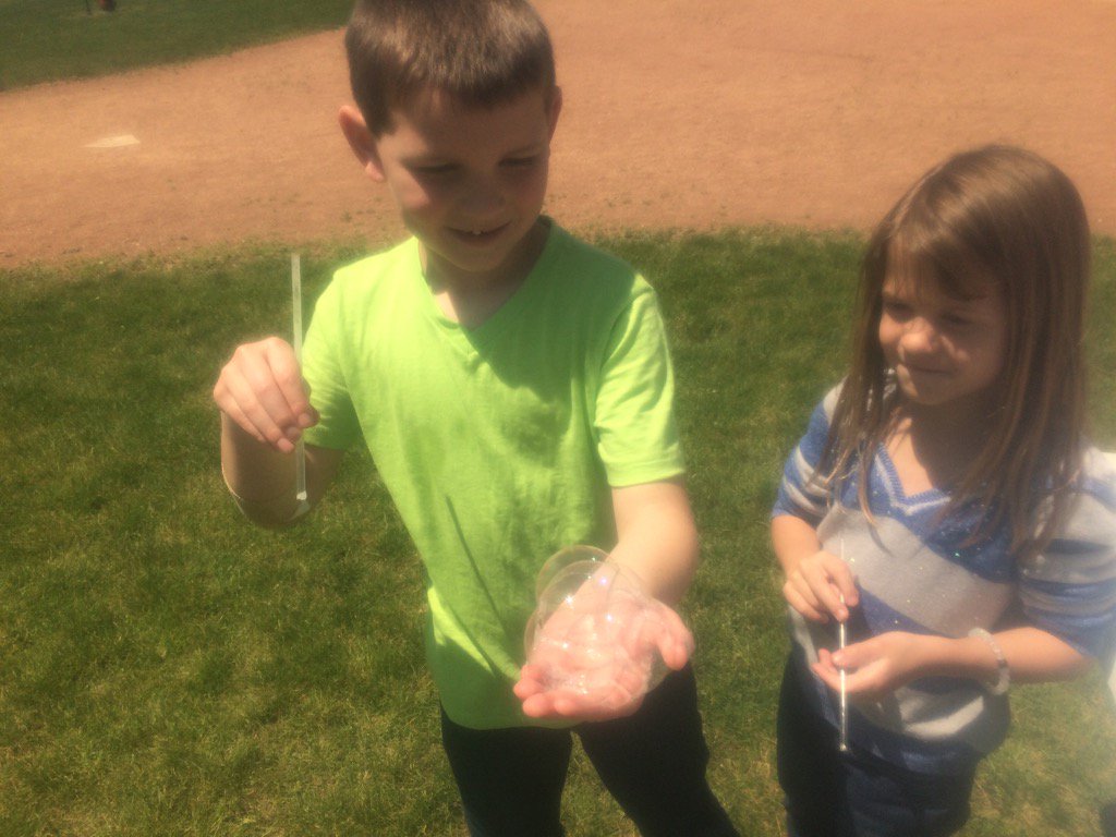 First grade has a Bubble Mania day