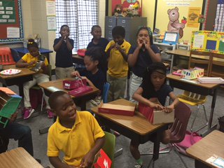 WaresFerry's tweet photo. Ms. Howell's Second grade class showing instruments they made as a culminating activity for a Science Unit on Sound https://t.co/pWlILC9t1r