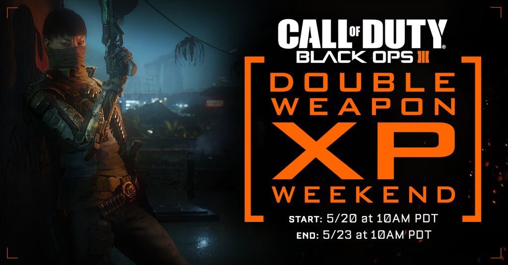 We're getting spoilt on #BlackOps3 recently with so much 2X Weekends, this weekend... 2X Weapon XP! #CallOfDuty