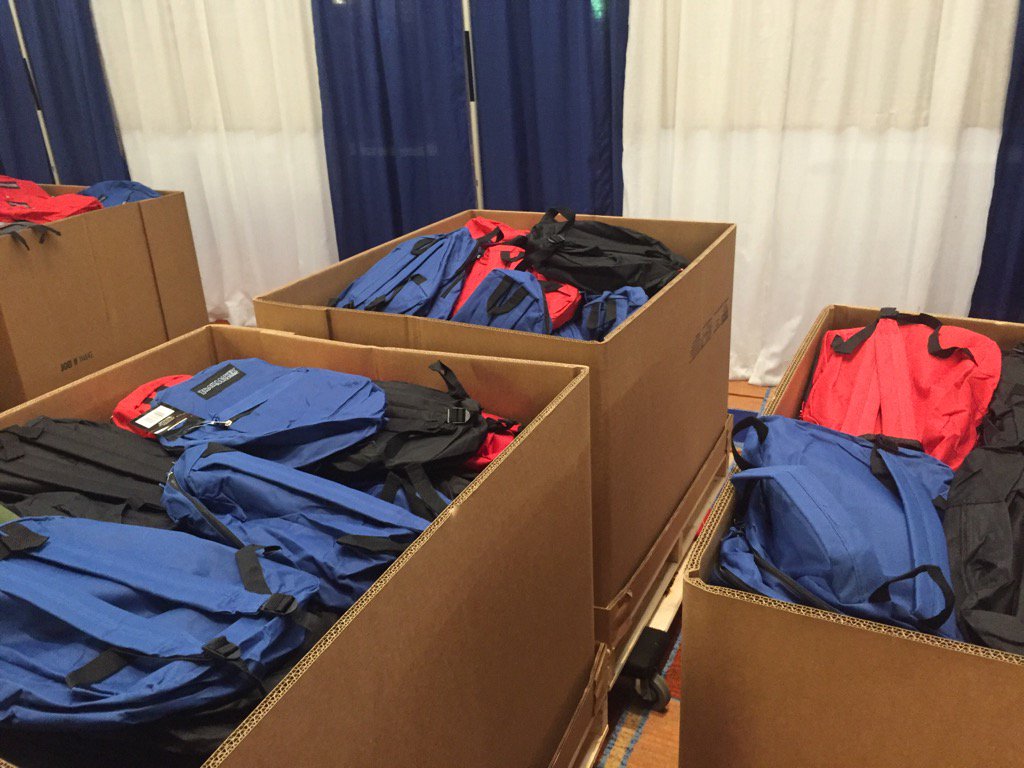 BKellyUSN's tweet photo. 3,000 backpacks filled. Thanks STEMSolve!!! https://t.co/uugQ31uzqa