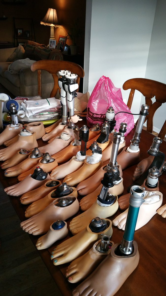 Thanks to all my amputee friends who donated feet, knees, etc for my Haiti trip! #haitimission #prosthetics #Haiti