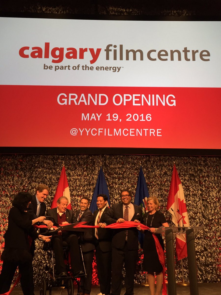 _RicardoYYC's tweet photo. Now THAT's a ribbon cutting! Such fun w the whole gang at @YYCFilmCentre opening. #ableg https://t.co/jBY87PoycO