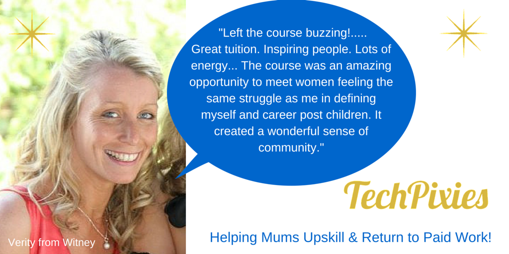 TechPixies's tweet photo. We love this testimonial from a former #TechPixie! Could you benefit too #mums #Oxfordshire? https://t.co/8cfKkGweNj https://t.co/xS9ASCipdy