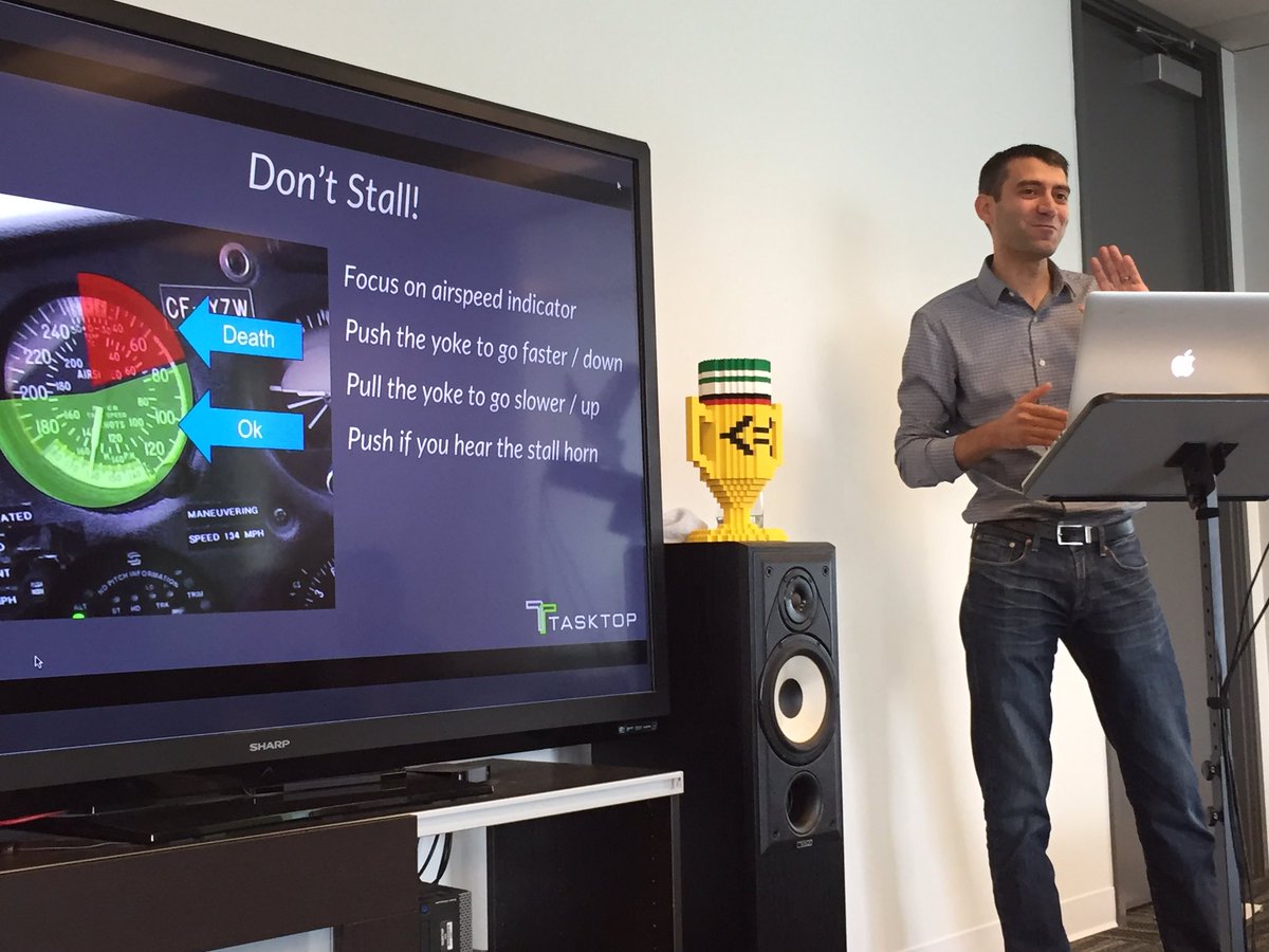 RobertElves's tweet photo. Stall and die. Landing gear optional. These and more survival tips from @wesleycoelho @Tasktop https://t.co/hfvPKrpDQL