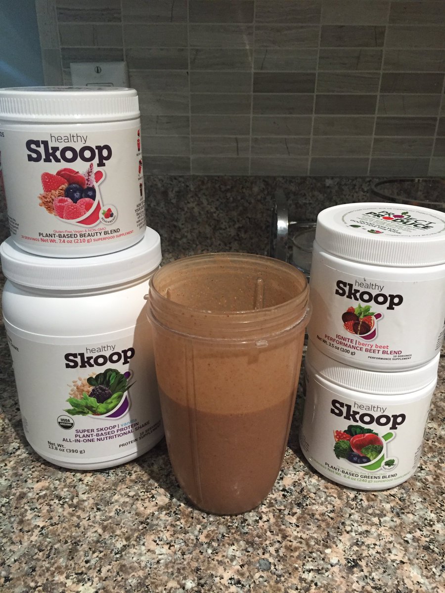 stephnpeacock's tweet photo. Mixed all four of these @HealthySkoop products today with some almond milk for an incredible smoothie! #healthyskoop https://t.co/fbJYgU4mWp