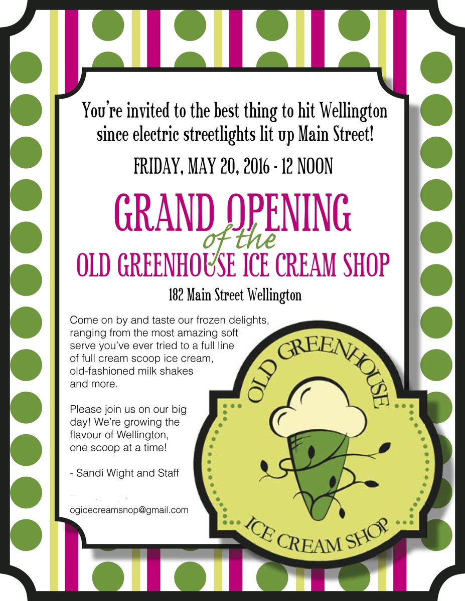 InBelleville's tweet photo. Coolest thing in The County since they started growing grapes! 
The Old Greenhouse Ice Cream Shop, Wellington. https://t.co/DiP3Og6LIx