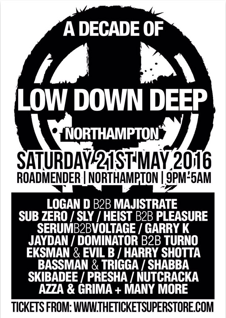 RANDOMCONCEPTUK's tweet photo. A Decade of Low Down Deep 
@roadmender #Northampton

💥SATURDAY💥 #LDD10Years

Tickets click:- https://t.co/b20NJy9GiA https://t.co/HX62aKFV8P