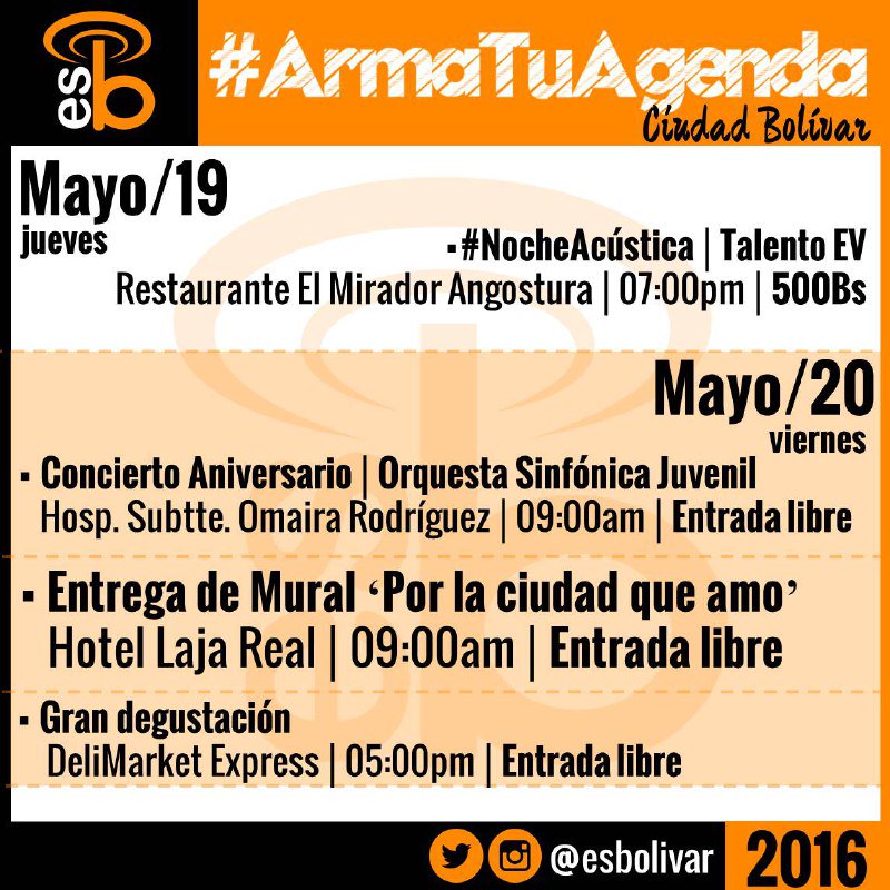 ¿Qué harás hoy? ¿Y mañana? ¡Anótate con nosotros y #ArmaTuAgenda! ¡No te quedes en casa! ;)