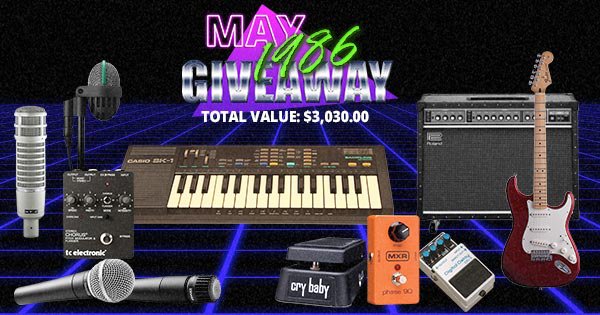 AmericanMusical's tweet photo. #1986 #Giveaway! https://t.co/iI1D4OeWMT @Fender Strat, @Roland_US JC120, @CasioMusicGear SK1! #AMSgiveaway #AMS30 https://t.co/3SNhqO54dT