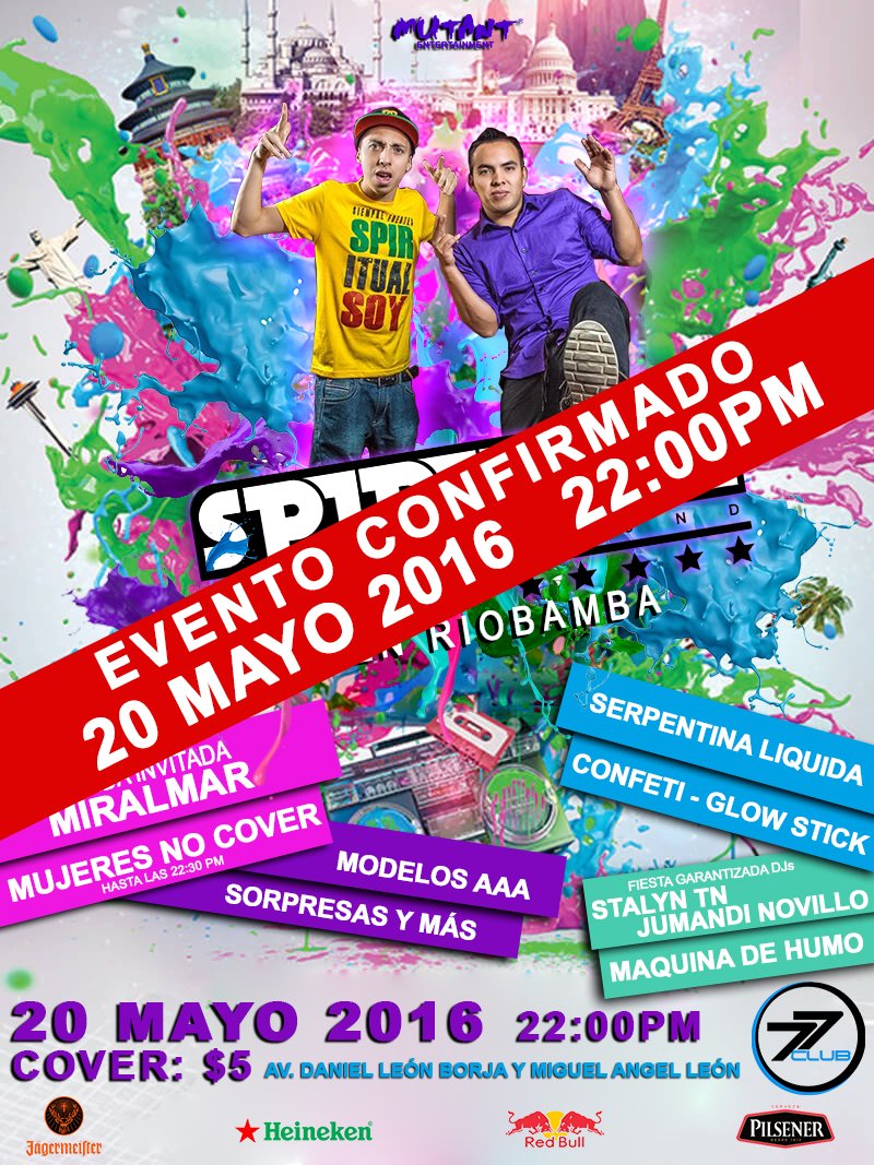 rioliveregae's tweet photo. #Fiesta #RIOBAMBA 17 JUNIO @Spiritualsoy CONFIRMADO HASTA LAS 3AM #ECUADOR #SULTANADELOSANDES #FEST https://t.co/VCyyKxJztD