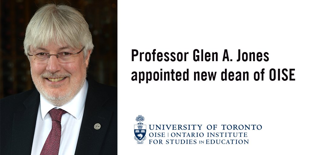 OISEUofT's tweet photo. Congratulations to Professor Glen Jones on his appointment as 10th head of #OISE at @UofT: https://t.co/xzrMELT3eZ https://t.co/Awuyoavx0k