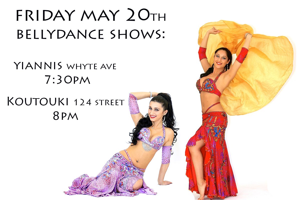 Come shake your hips with us tomorrow at Yiannis Taverna and <a href="/koutouki124/">Koutouki</a> #Greeknight #YegFood #BellydanceYeg