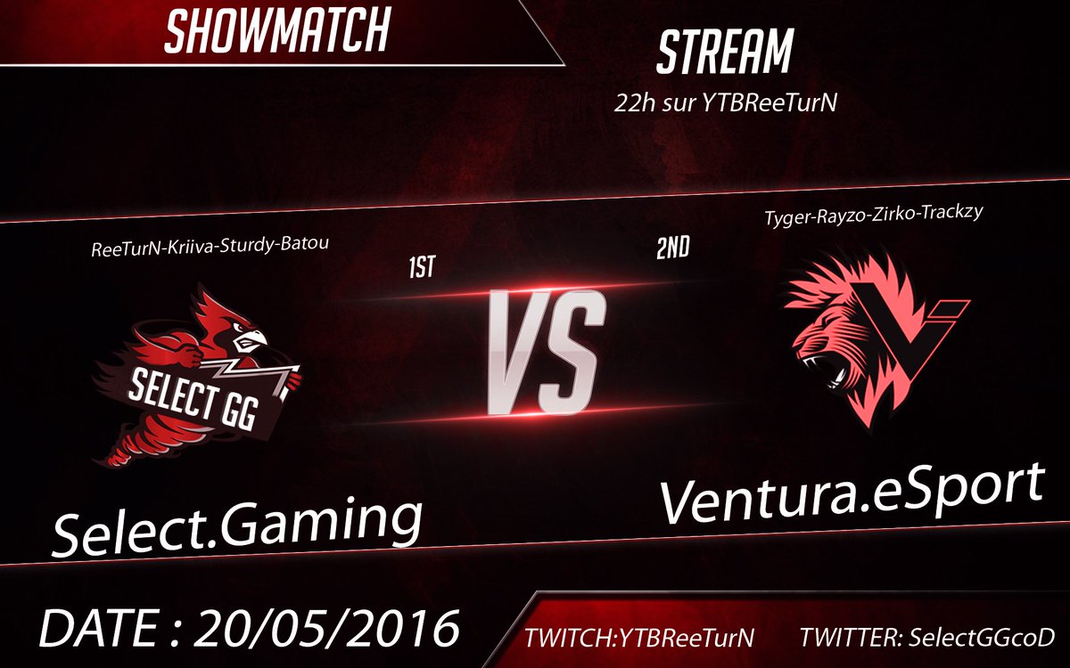 SelecTGGCOD's tweet photo. Showmatch SelecTGG  vs Ventura.eSport demain a 22h @PubDecerto @ScrimsVite https://t.co/3FZ50NU8bF