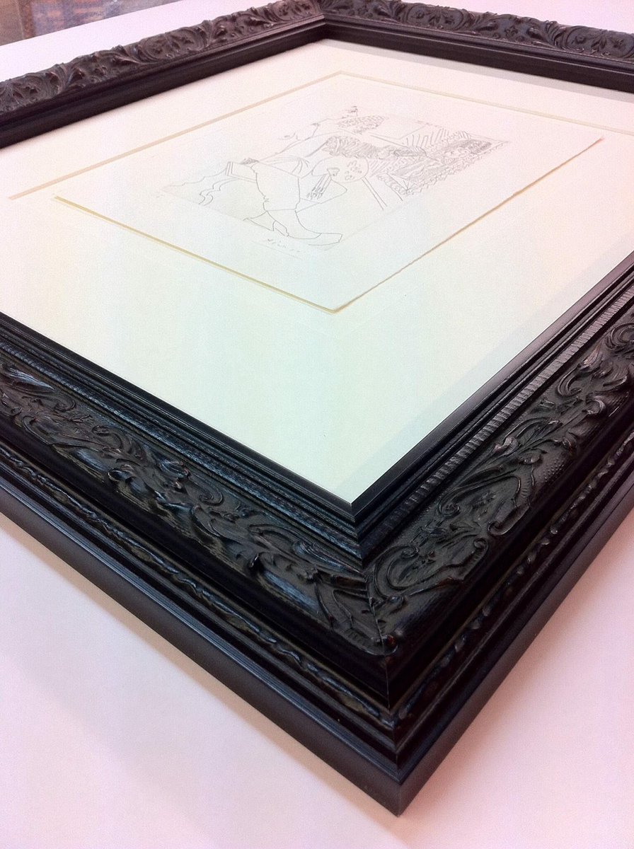 One of our more illustrious jobs <a href="/cave_framing/">Cave Framing</a> ...a signed Pablo Picasso for a corporate client. #saletown