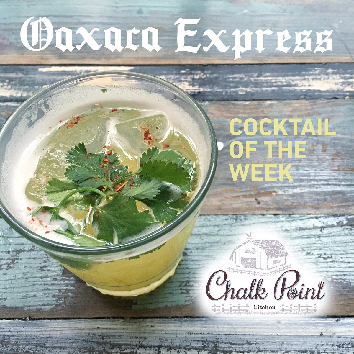 Almost the end of the week but we still have our cocktail of the week @chalkpointnyc the OAXACA EXPRESS 🌱🍹