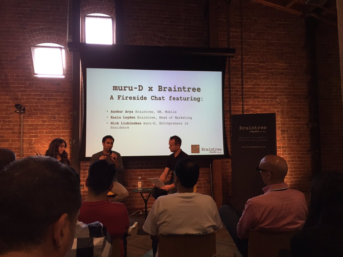 DriveYello's tweet photo. Thanks for having us @braintree Great fireside chat @aunkurarya @liubinskas @kasialeyden #murudusatrip #driveyello https://t.co/otyJ7XpQWq