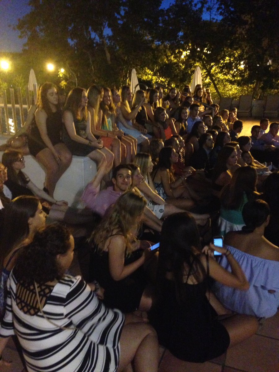 Seville_Writer's tweet photo. Pool party? No, actually it's our farewell party @CEAstudyabroad Hi @d_goldberg4! #Seville #CEASM16 https://t.co/zOX2cBe51m