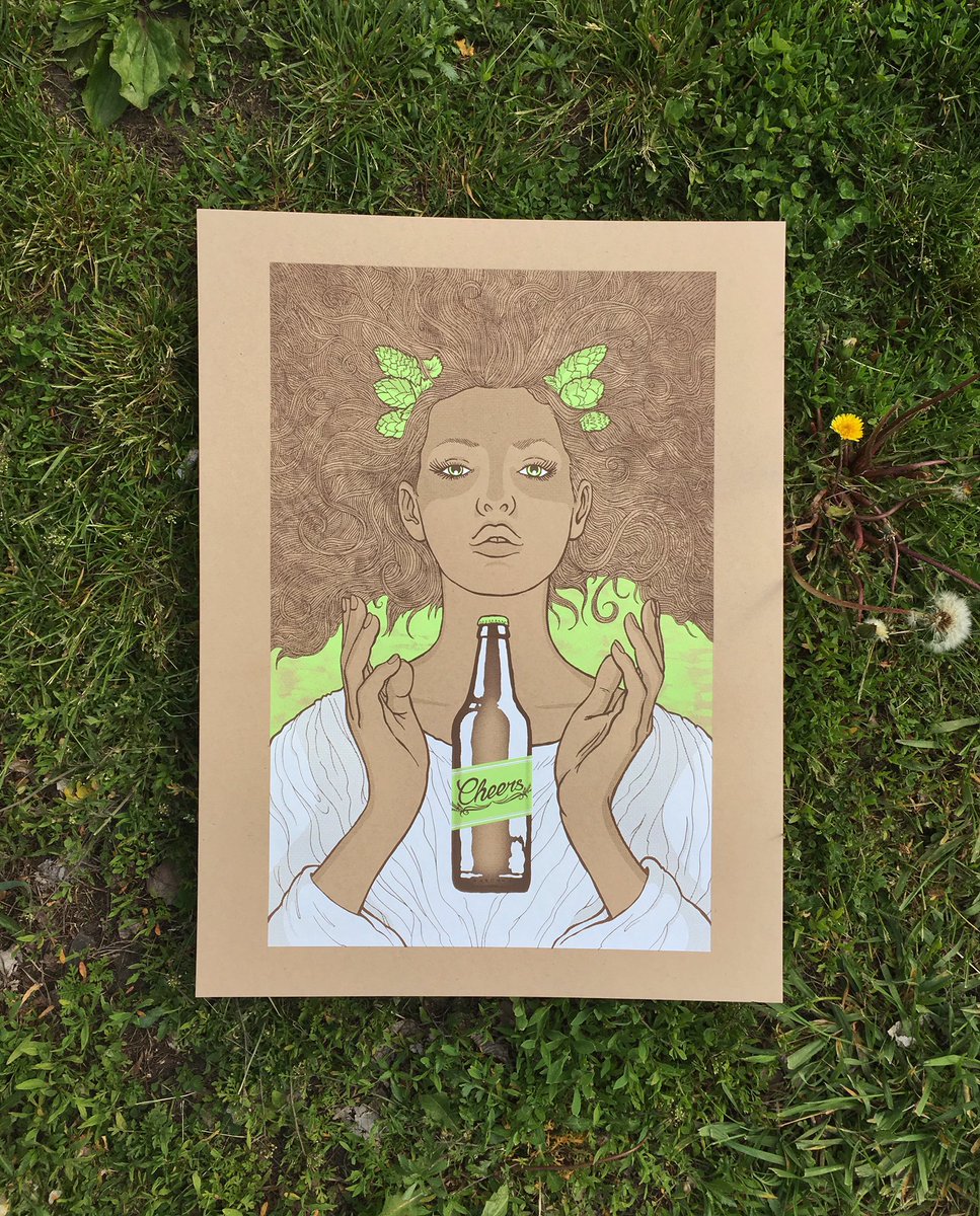 NickStraight's tweet image. Ninkasi the beer goddess. My print for the @PostersAndPints show!