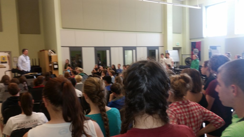 LancerBandLHS's tweet photo. It's official! The 1st full band rehearsal of the 2016 Lancer Marching Band has begun. Lessons from Lloyd to begin:) https://t.co/3TXipnsvfl