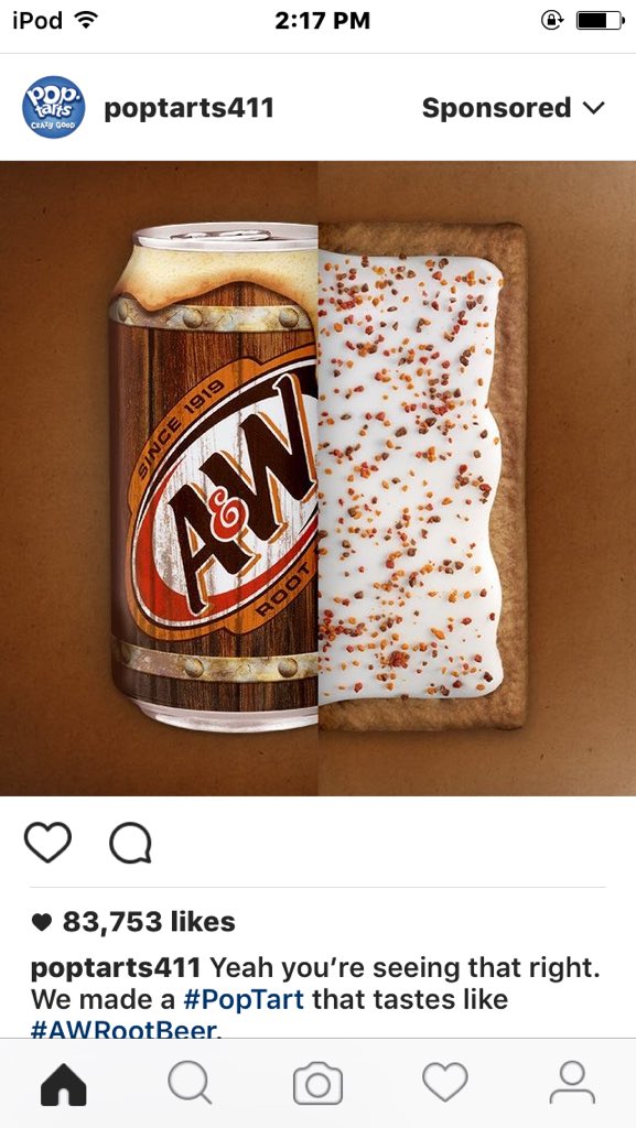primarynouis's tweet photo. @shanedawson I've seen you do videos of you trying different poptarts, here's a new one of rootbeer poptart try pls https://t.co/ZqeAxOHQAP
