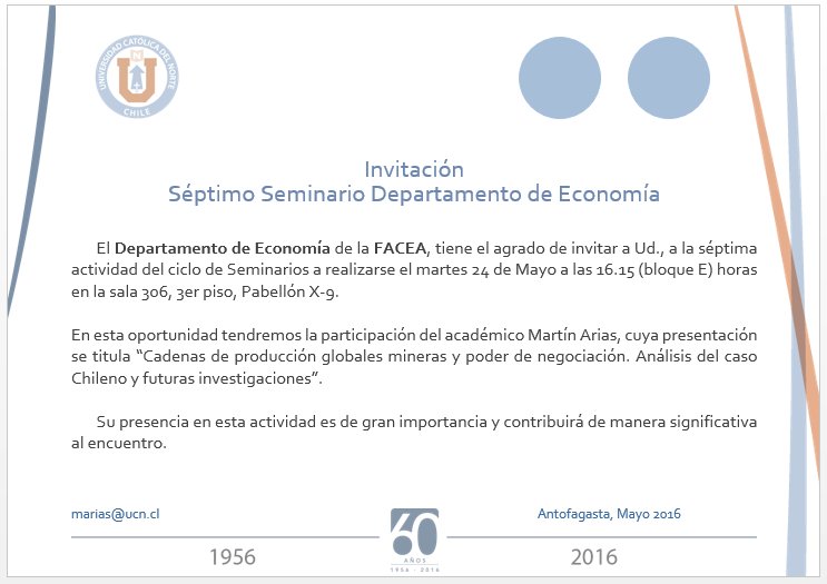 Idear_Ucn's tweet photo. Próximo martes 24/05 4:15PM Martin Arias presentará en el 7° Seminario del Departamento de Economía @EconomiaUcn . https://t.co/j8oNmo1RVN