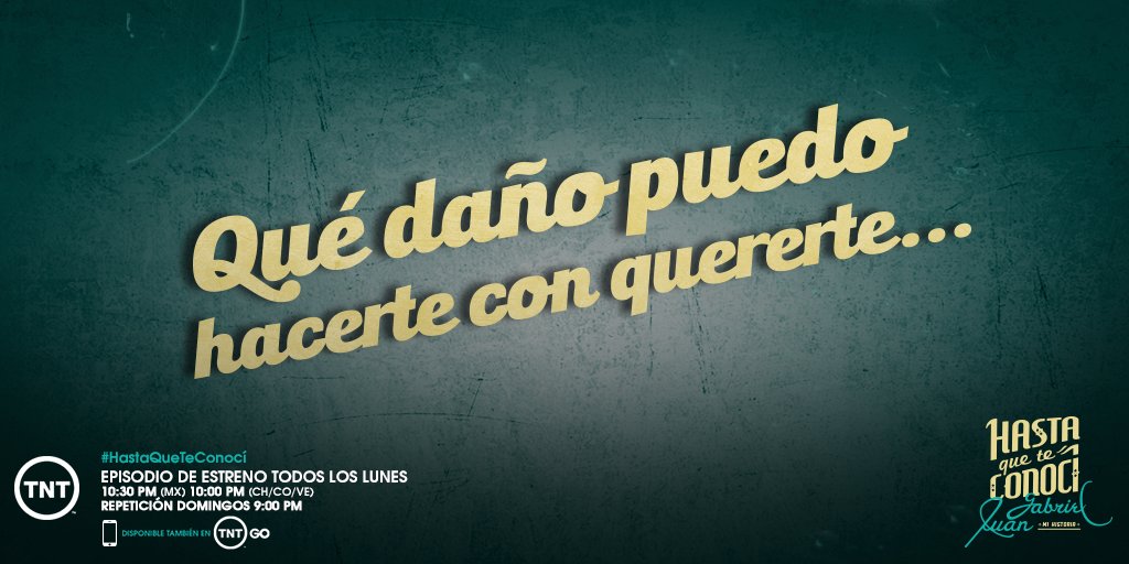 TNTLA's tweet photo. ¿Cómo sacar del corazón a un amor mal correspondido? Con una de JuanGa por supuesto. #HastaQueTeConocí https://t.co/bommfzX5oI