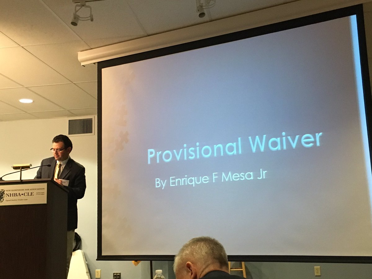 EMesaLaw's tweet photo. Had a blast at the @NHBAR #immigration CLE! Great turnout &amp; questions. #waiver #601a https://t.co/GqXcCQUt96