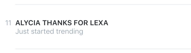 [UPDATE] "ALYCIA THANKS FOR LEXA" is a world wide trending topic!